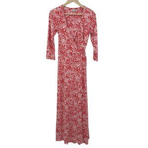 Boden Red and White Maxi Dress